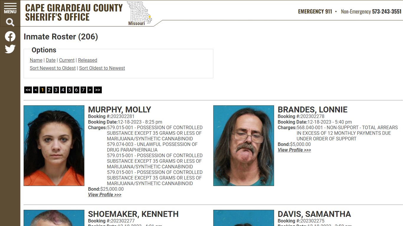 Inmate Roster - Cape Girardeau County MO Sheriff's Office